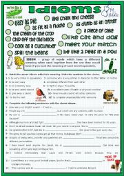 English Worksheet: Idioms