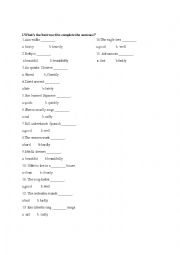 English Worksheet: adjective