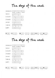 The days of the week (4) Double Puzzle