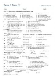 English Worksheet: Examination 