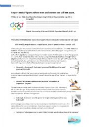 English Worksheet: Stereotypes about women in sports