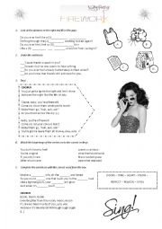 English Worksheet: Katy Perry  - Firework