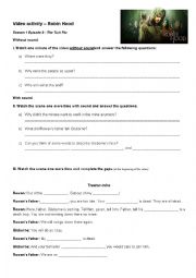 English Worksheet: Video activity  Robin Hood Season 1 Episode 5 - The Turk Flu