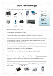 Do you know Technology Worksheet