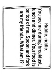 English Worksheet: Riddle (long a)