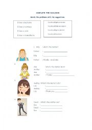 English Worksheet: sickness