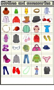 English Worksheet: Clothes and accessories :  new matching 1