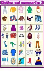 English Worksheet: Clothes and accessories :  new matching 2