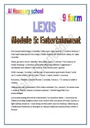 English Worksheet: lexis