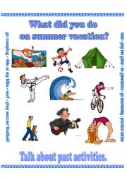 English Worksheet: summer vacation activities
