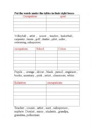 English Worksheet: occupations
