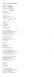 English Worksheet: Budapest Song for Listening Activity