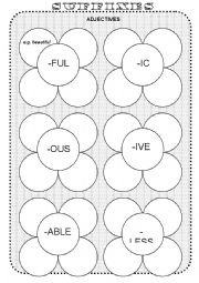 English Worksheet: Suffixes flowers