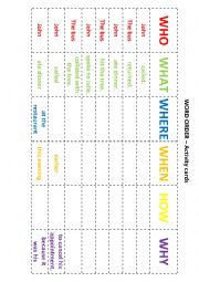 English Worksheet: Word order activity cards