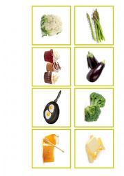 English Worksheet: Food - Memory game (Pexeso)