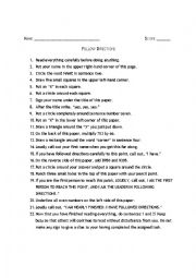 English Worksheet: instruction