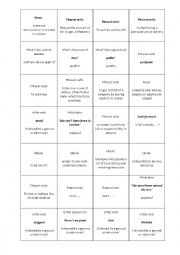 English Worksheet: FCE Grammar and vocabulary revision cards
