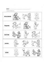 English Worksheet: Professions