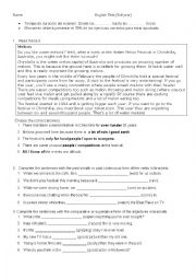 English Worksheet: English Test For 3rd Year Students