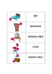 English Worksheet: Memory game objects in the house