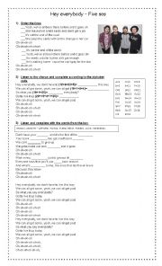 English Worksheet: Hey everybody! Five sos