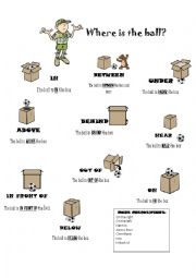 English Worksheet: prepositions of place