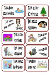 English Worksheet: Talk about... game