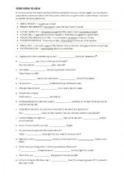English Worksheet: Past, present, future verb form review