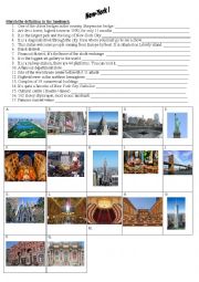 English Worksheet: NEW-YORK CITY LANDMARKS