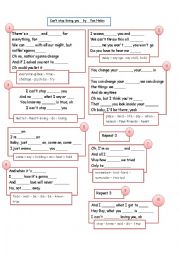 English Worksheet: Cant Stop Loving You - Van Halen