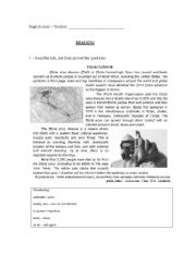 English Worksheet: Read and answer: Ebola virus