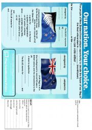 English Worksheet: NZ vote for a new flag (n2) : oral comprehension
