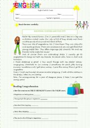 English Worksheet: Shopping test