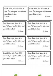 English Worksheet: good luck template