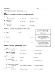 English Worksheet: basic exam 