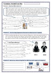 English Worksheet: THE  WISH AND  REGRET