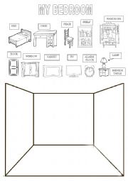 English Worksheet: Draw your bedroom