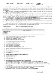 English Worksheet: reading test