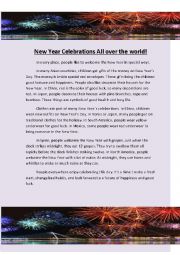 English Worksheet: New Year Celebrations All Over The World