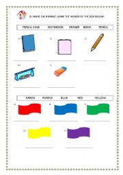 English Worksheet: School supplies