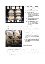 English Worksheet: To peel or not to peel