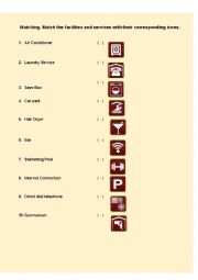 English Worksheet: Facilities and services at the hotel