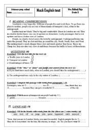 English Worksheet: end of term test 2 grade 8 Tunisian programme