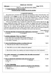 English Worksheet: 1st test of the second term