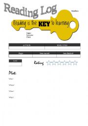 English Worksheet: Reading Log