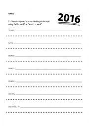 English Worksheet: New Year Resolutions