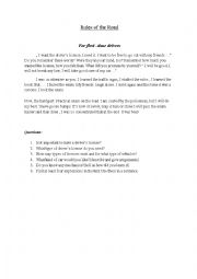 English Worksheet: Reading Comprehension