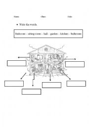 English Worksheet: Home part for young learners 