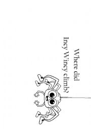 English Worksheet: Incy Wincy Spider writing activity