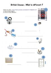 English Worksheet: British houses vs. French/European/American houses